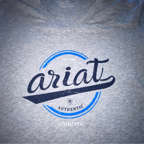 Ariat Women's Gray Graphic T-Shirt Size Small Cotton Spandex PRELOVED - Picture 2 of 7